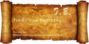 Turóczy Beatrix névjegykártya