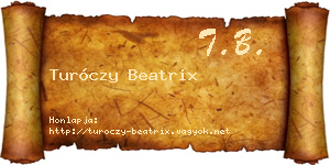 Turóczy Beatrix névjegykártya